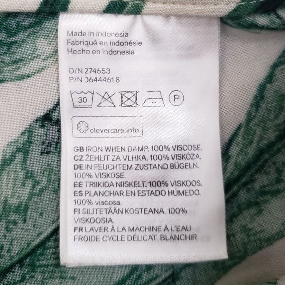 H&M Tropical Palm Print High Waist Paperbag Shorts Size 6 - Picture 5 of 10